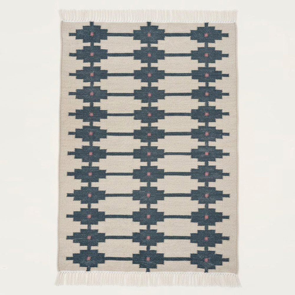 Handcrafted Vintage Multicolor Wool Dhurrie For Living